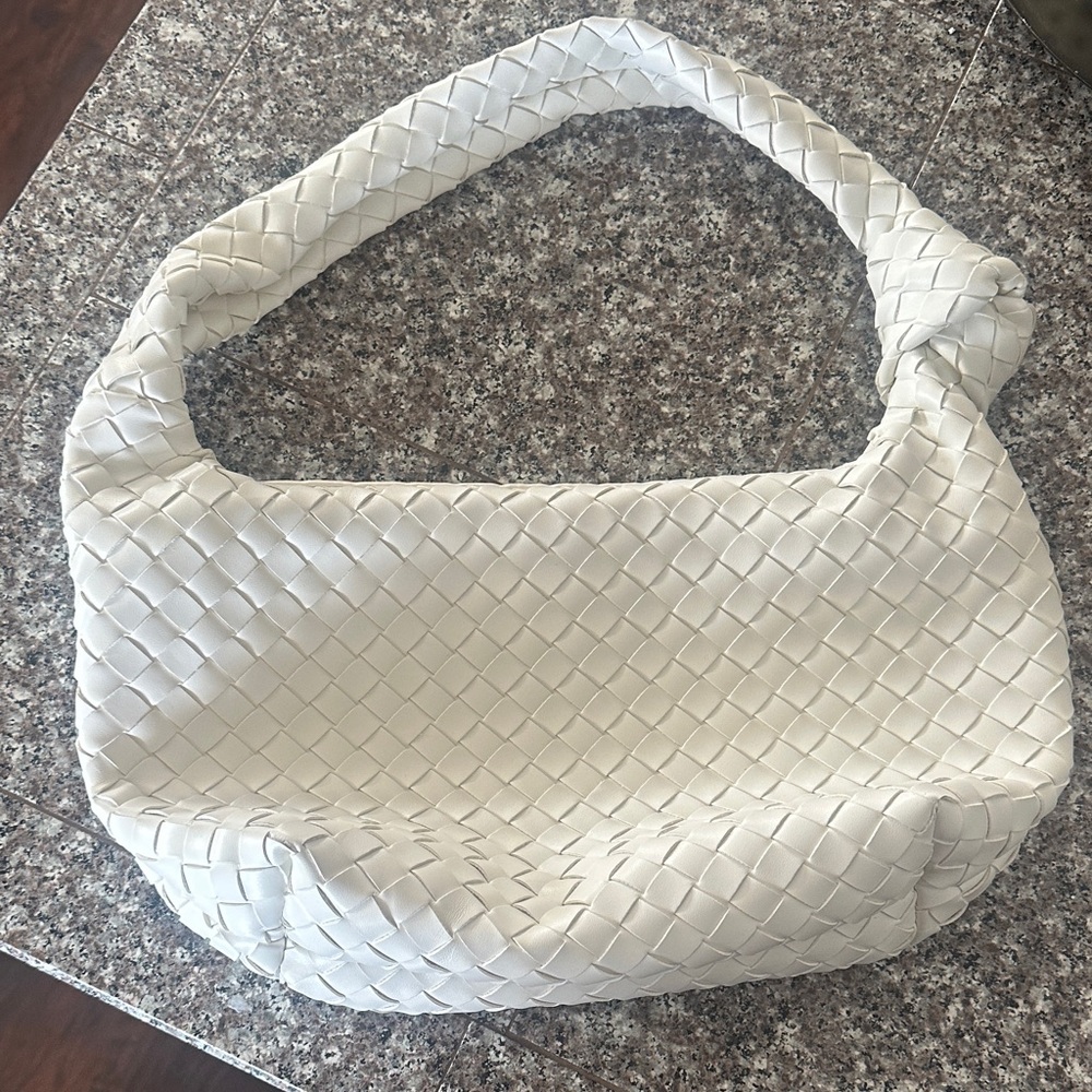 a new day Cream Woven Hobo Bag